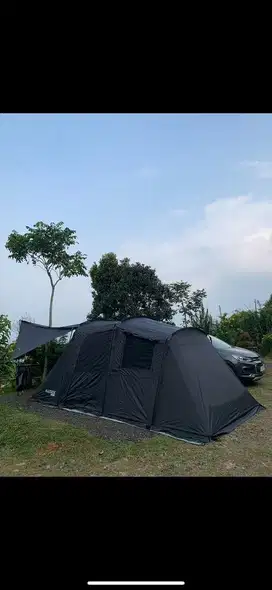Tenda eclipta dan kasur pompa otomatis