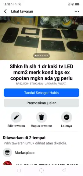 Slhkn lh slh 1 dr kaki tv LED mcm2 merk ex copotan mgkn perlu murah sj