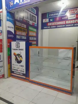 Etalase kaca hp, vap, aksesoris