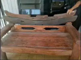 Borongan mebel antik kayu jati kuno, set kursi n lemari antim