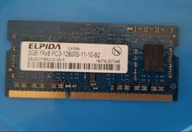 Memory RAM Elpida Laptop Notebook Sodimm 2GB DDR3 12800