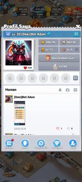 Akun last war HQ 30, udah T10 server 1244