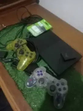 PS2 slim mulus game banyak stik dua