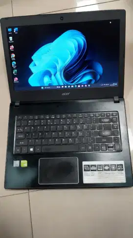 Dijual laptop Acer Intel I5-7200 Ram 8GB VGA 2GB NVDIA Geforce SSD 256