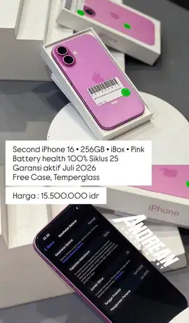 Second iphone 16 256 gb ibox pink