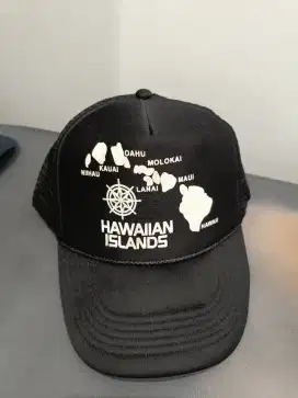 Topi Trucker Hitam Hawaian Island