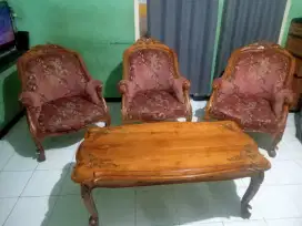 Set meja kayu jati