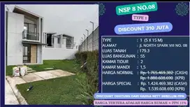 Dijual rumah hook 2 lantai siap huni diskon 310juta