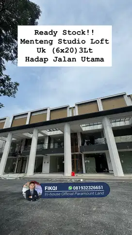 Menteng Studio Loft 6x20, Ruko Komersial Hadap Jalan Double Parkir