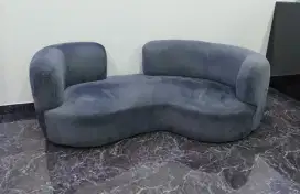 Sofa Modern Sulita 180cm – Grey Suede, Kondisi Bagus, Harga Murah!