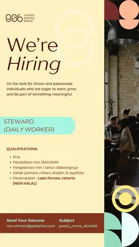 LOWONGAN PEKERJAAN F&B JAKARTA