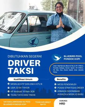 Lowongan Kerja Driver Bluebird Pondok Kopi