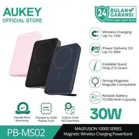 Preloved - Aukey Power Bank Magsafe Magnetic Wireless Charger-MS02