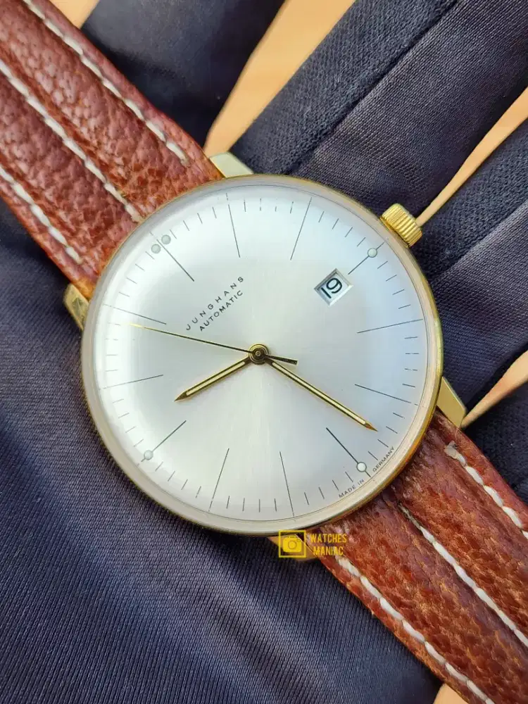 Jam Tangan Luxury Original Junghans Max Bill Gold Automatic Germany