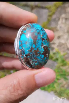 pirus persia lawasan blue fancy ring perak HM