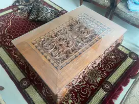 Jual Set Kursi Tamu Kayu Jati Ukir + Meja Kaca – Kondisi Bagus – Medan