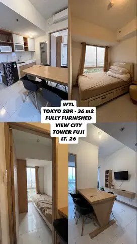 DISEWAKAN APARTMENT TOKYO RIVERSIDE TYPE 2BR FULLY FURNISH HIGHZONE