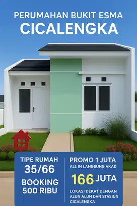 Perumahan Bukit Esma Cicalengka booking hanya 500rb lokasi dkt kahatex