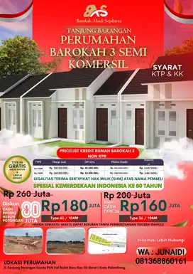 Rumah Murah Promo HUT RI Tipe 45 Hanya Rp 180 Juta di Palembang