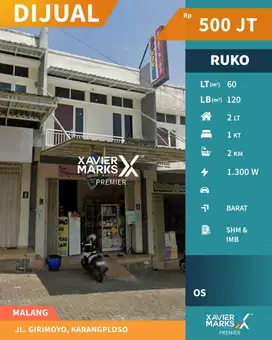 Ruko Pinggir Jalan Girimoyo, Karangploso Malang