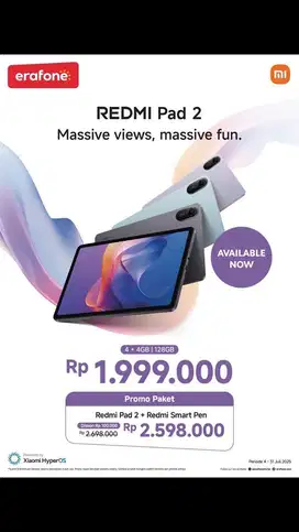 XIAOMI REDMI PAD 2 4/128GB Helio G-100 Ultra Dolby Atmos