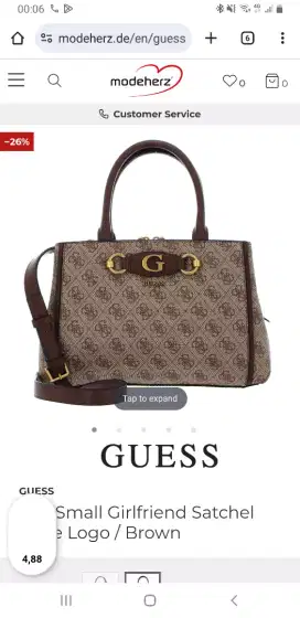 tas guess ori warna coklat