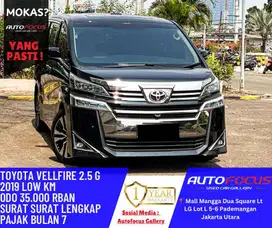 LOW KM ASLI | Toyota Vellfire 2.5 G AT Hitam Metalik 2019
