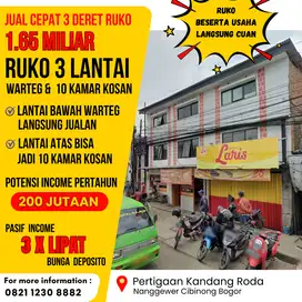 3 Deret Ruko 3 Lantai Jual Cepat Bonus Usaha Warteg Plus Bisa Jadi Kos