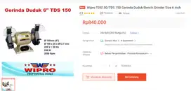 Gerinda duduk Wipro 6 inch mulus.