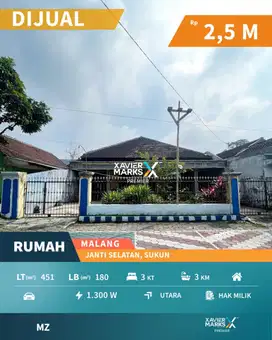 Harga BU Dijual Rumah Dekat Universitas Kanjuruhan di Janti Malang