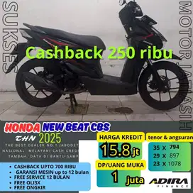 HONDA BEAT CBS 2025 bisa cash dan kredit