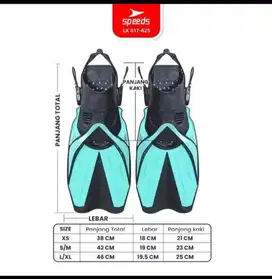 Speeds fins diving