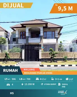Dijual Rumah Mewah Terawat 2 Lantai Di Boulevard Puncak Dieng, Malang