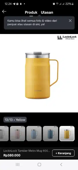 Tumbler LocknLock kuning