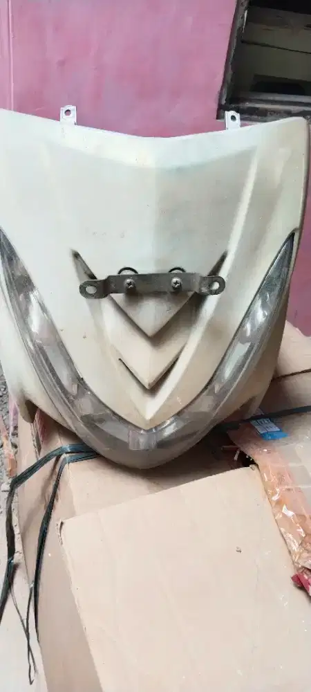 Tameng depan komplit lampu mio soul