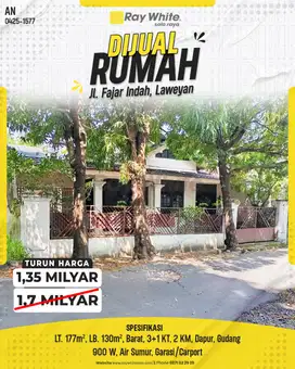 Dijual Rumah di Perumahan Fajar Indah Laweyan, Masuk kota Solo
