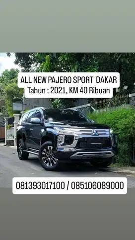 km 40 ribuan, ALL NEW PAJERO SPORT  DAKAR 4x2
Tahun :  2021