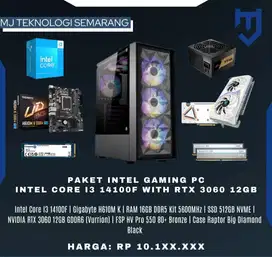 PC Gaming Intel Core I3 14100F with NVIDIA RTX 3060 12GB GDDR6