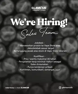 LOWONGAN PEKERJAAN SALES LAPANGAN