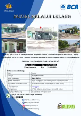 DIJUAL RUMAH MELALUI LELANG WILAYAH JAWA BARAT