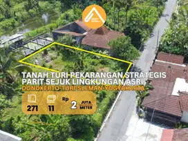 Jual Tanah Pekarangan Turi Parit Mengalir Udara Sejuk Asri Akses Mudah