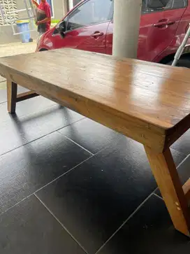 Meja Kayu Solid Vintage-Kokoh ,