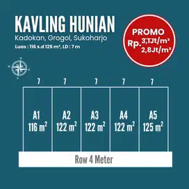 Tanah di Kawasan Bisnis Solo Baru, Ramah di Kantong, Ideal Rumah& Kost