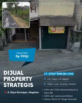 DIJUAL PROPERTY STRATEGIS Pinggir Jalan Raya Sarangan
