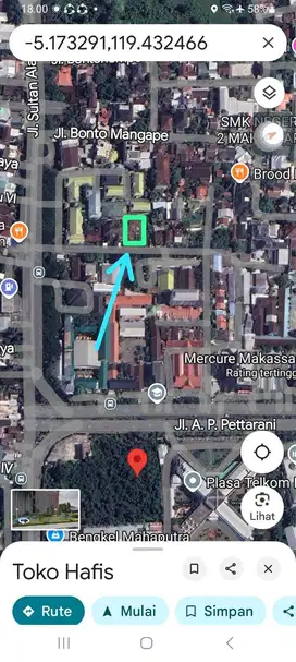 Tanah Tengah kota, belakang Kantor Samsat Pettarani Rp 2 M