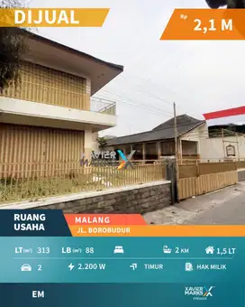Dijual Rumah Usaha Bekas Cafe di Borobudur Utara Malang