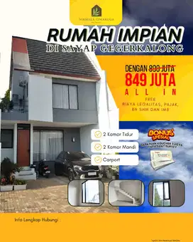 Dijual rumah 2 lantai cluster di ciwaruga dkt Sariwangi bandung Utara