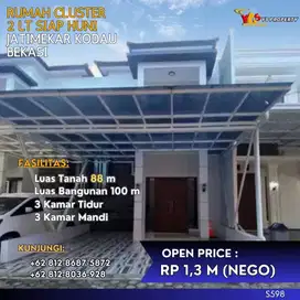 KODAU JATIMEKAR BEKASI RUMAH CLUSTER 2 LT SIAP HUNI AKSES 2 MOBIL S598