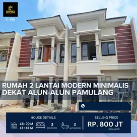 S655.Rumah 2Lt modern Free Biaya Strategis di Pamulang Tangsel