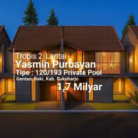 Rumah Mewah Tropis 2 Lantai dengan Private Pool di Yasmin Purbayan